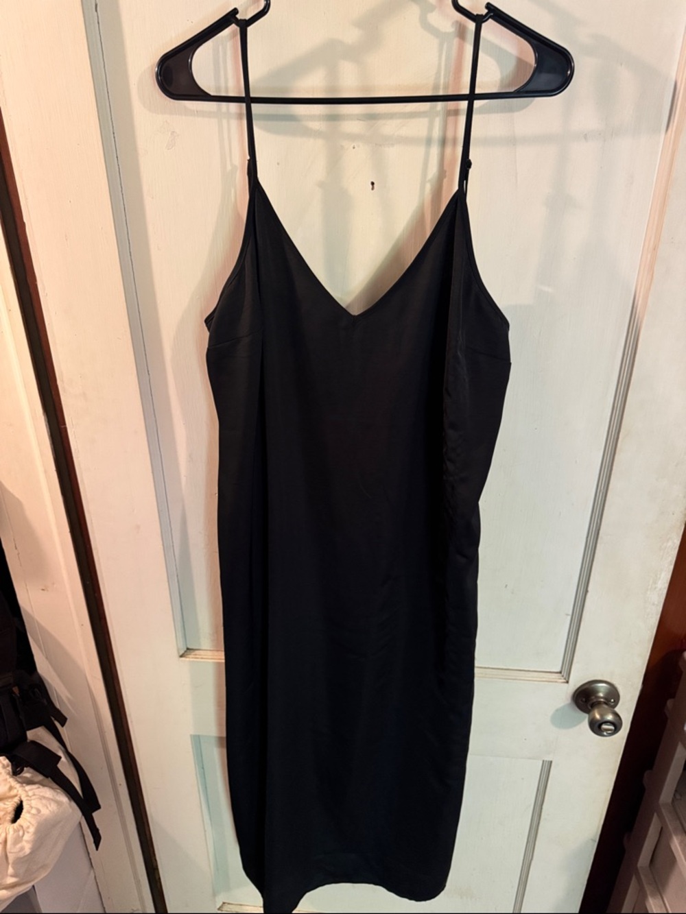 Black Slip Maxi Dress with Spaghetti Straps